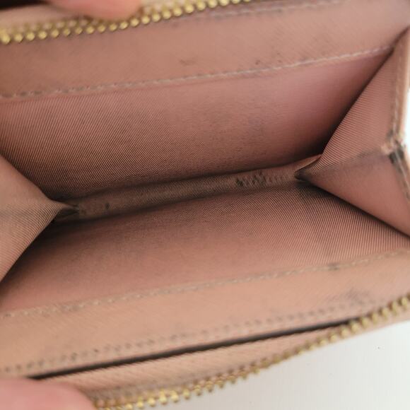 Tory Burch Pink Leather Zip Around Medium Credit Card Wallet Compact Logo - Picture 7 of 12